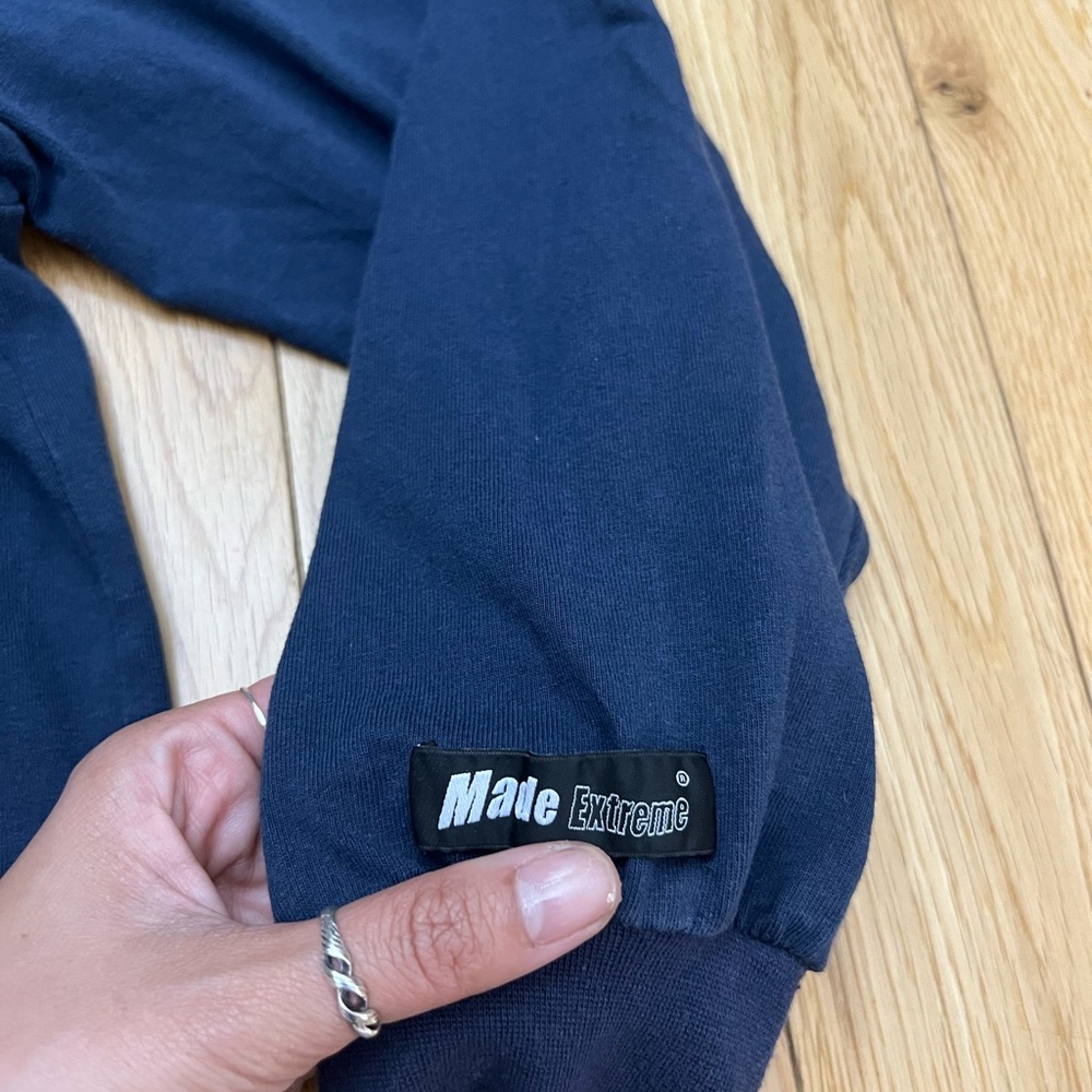 Made Extreme Kanye Dropout Bear Embroidered Blue Long Sleeve Shirt Size MediumMa - Picture 2 of 13